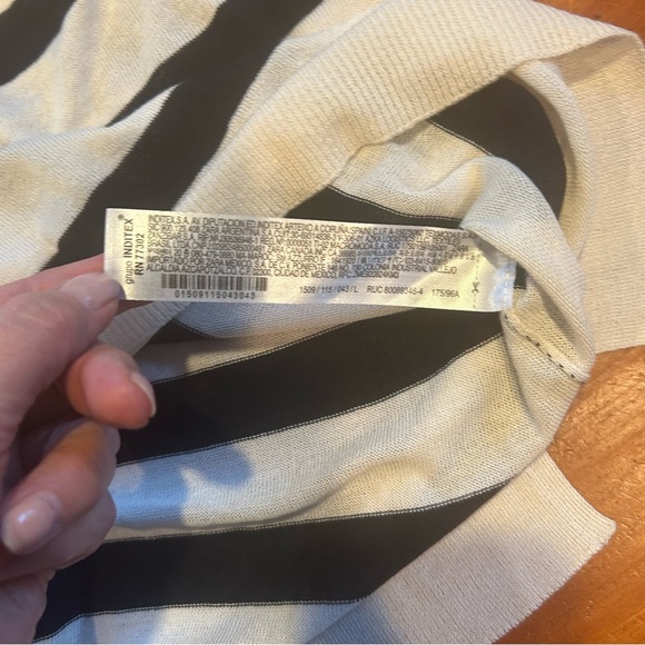 NWT Zara black/ivory striped lightweight sweater, size Large Nautical - Picture 8 of 10